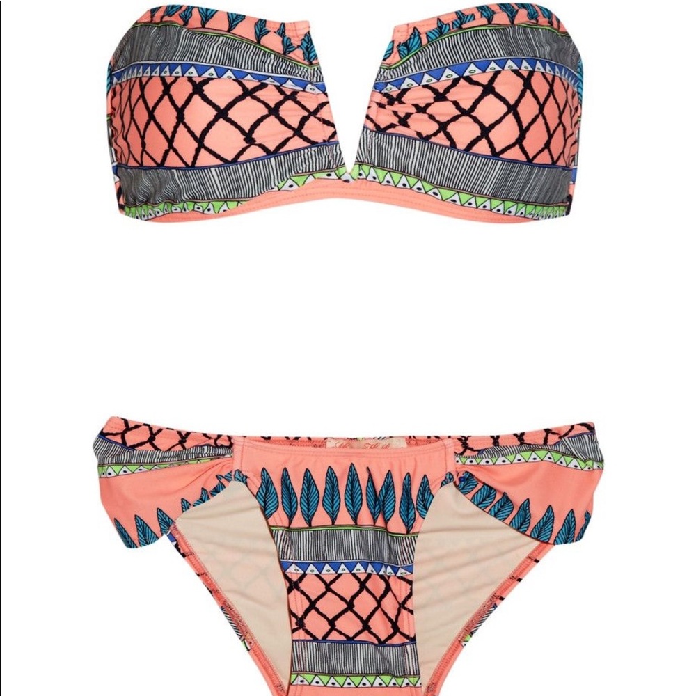 Mara Hoffman Frida Bandeau Bikini Papaya NWT
